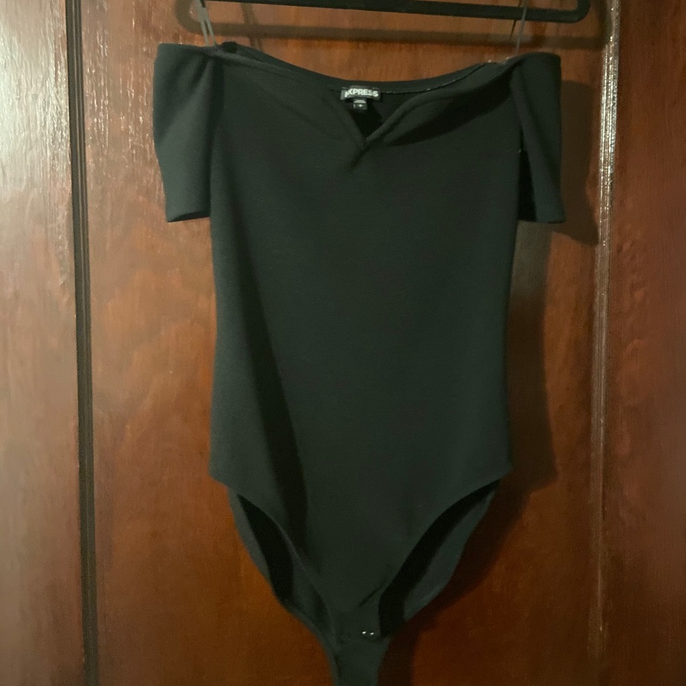 Black Express Off the Shoulder Body Suit